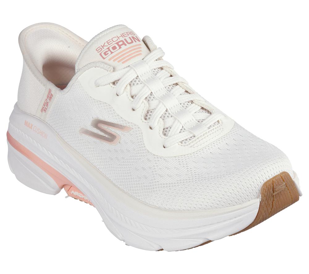 Women Skechers Slip-ins: Max Cushioning Arch Fit 2.0 - Antilles Sneakers Natural / Pink  USA |  4958-NCLQT