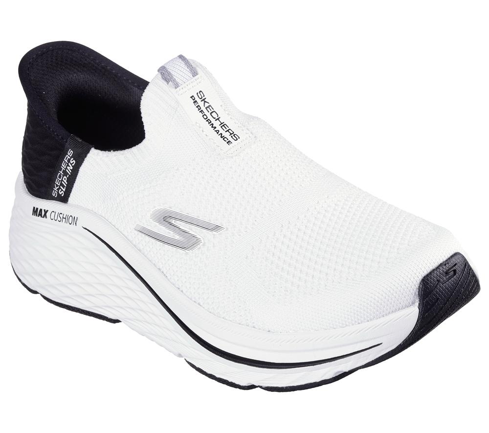 Women Skechers Slip-ins: Max Cushioning Elite 2.0 Slip On Shoes White / Black  USA |  8491-NBSKT