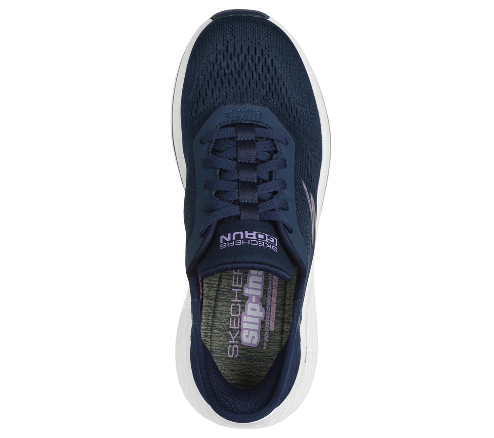 Women Skechers Slip-ins: Max Cushioning Elite - Vanish Slip On Shoes Navy / Lavender  USA |  3209-BMXKV