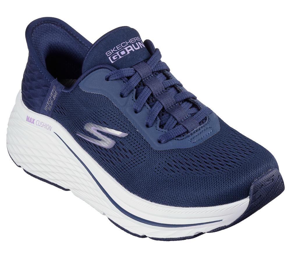 Women Skechers Slip-ins: Max Cushioning Elite - Vanish Slip On Shoes Navy / Lavender  USA |  3209-BMXKV