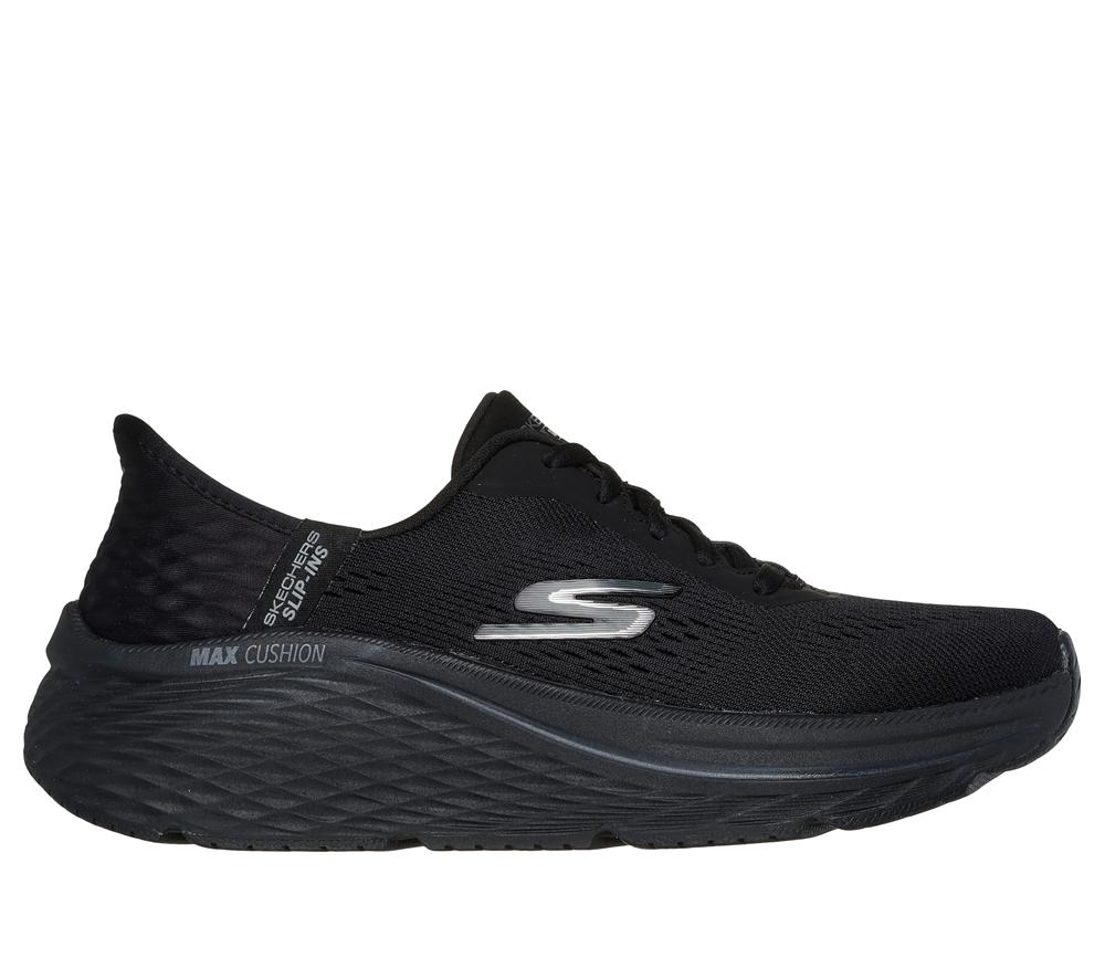 Women Skechers Slip-ins: Max Cushioning Elite - Vanish Slip On Shoes Black  USA |  0293-AZHQG