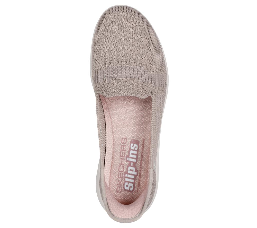 Women Skechers Slip-ins: On-the-GO Flex - Camellia Flat Shoes Taupe Brown  USA |  8790-HLSPM