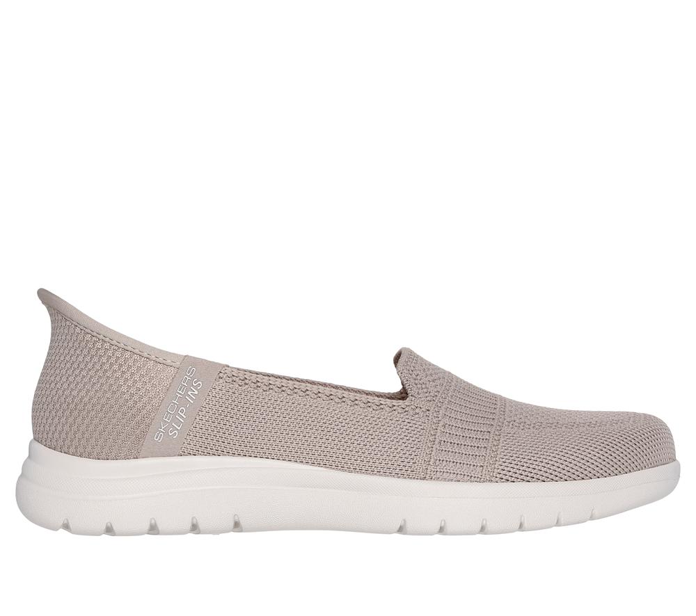 Women Skechers Slip-ins: On-the-GO Flex - Camellia Flat Shoes Taupe Brown  USA |  8790-HLSPM