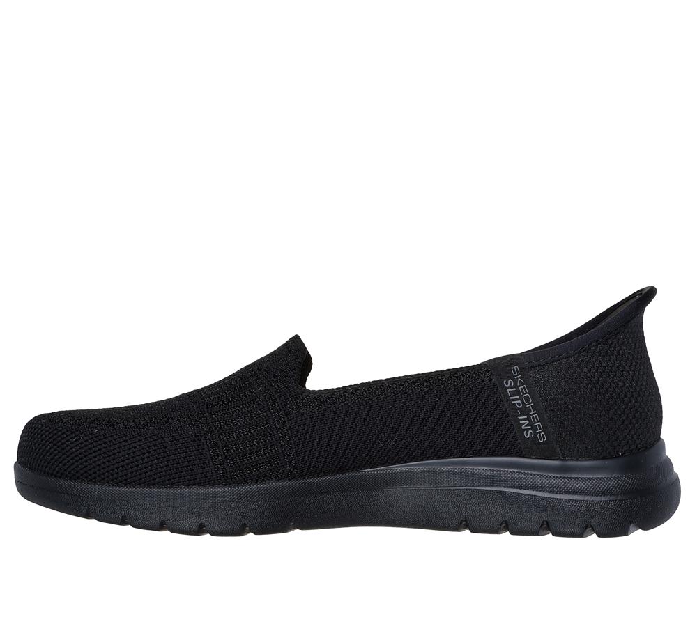 Women Skechers Slip-ins: On-the-GO Flex - Camellia Flat Shoes Black  USA |  0213-TLWFU