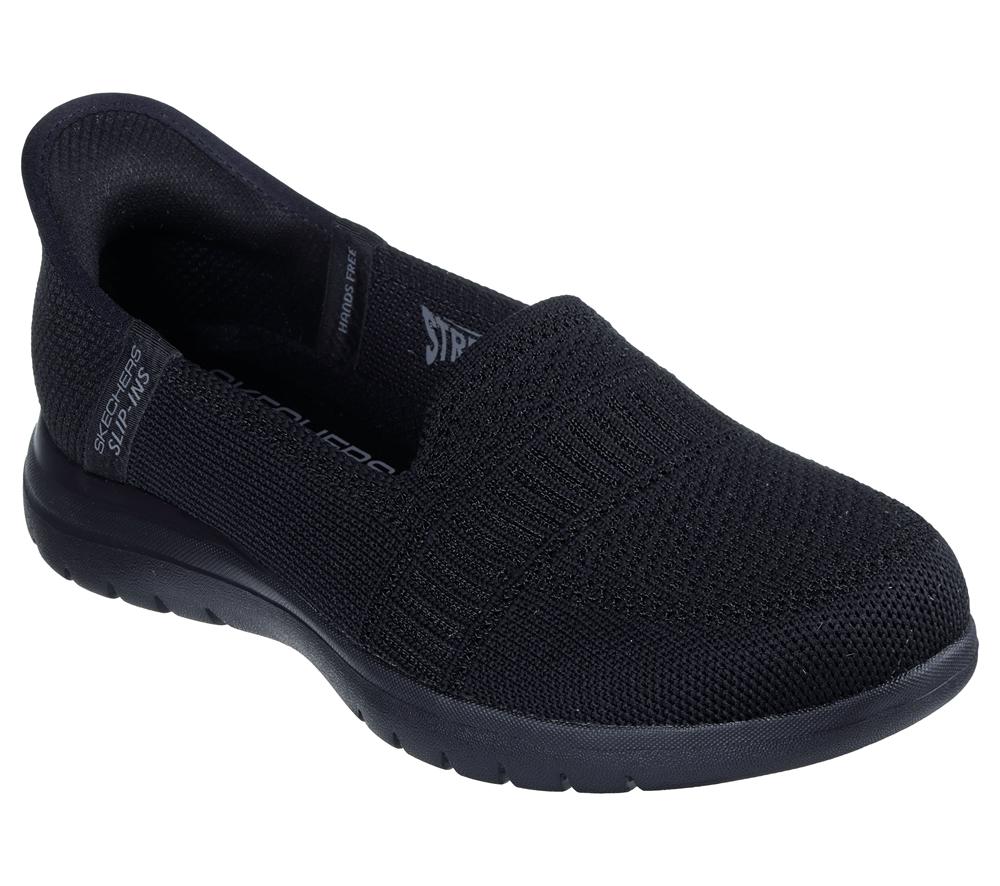 Women Skechers Slip-ins: On-the-GO Flex - Camellia Flat Shoes Black  USA |  0213-TLWFU