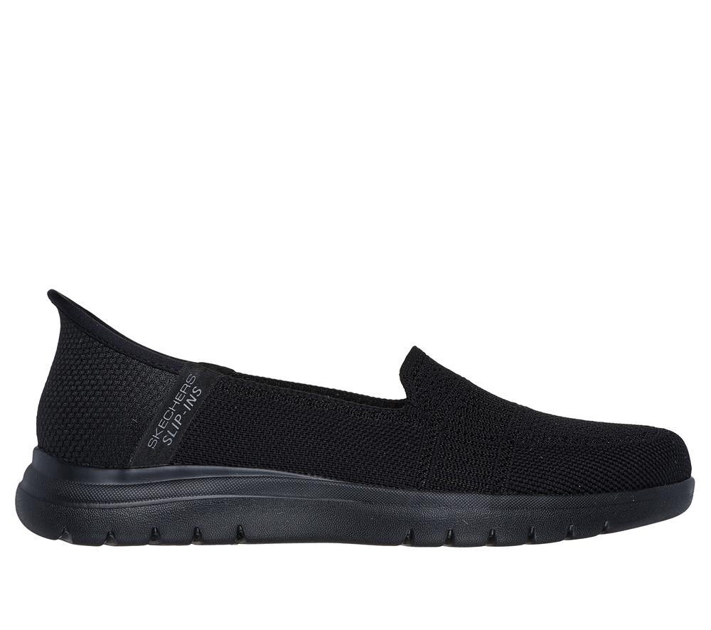 Women Skechers Slip-ins: On-the-GO Flex - Camellia Flat Shoes Black  USA |  0213-TLWFU