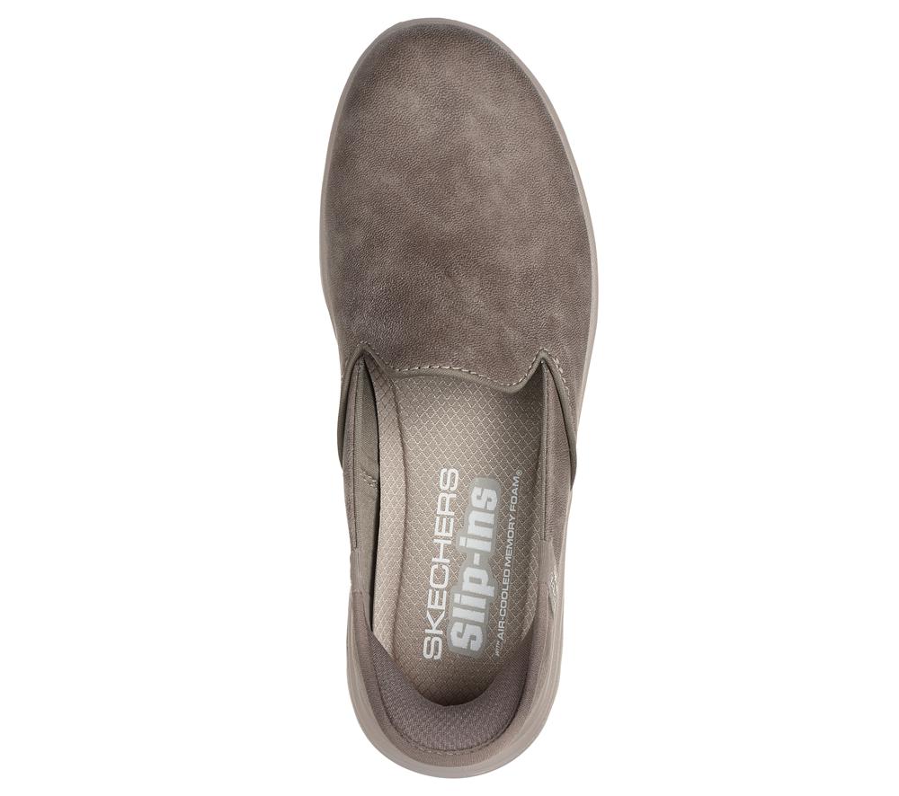 Women Skechers Slip-ins: On-the-GO Flex - Captivating Flat Shoes Taupe Brown  USA |  0873-TRFLN