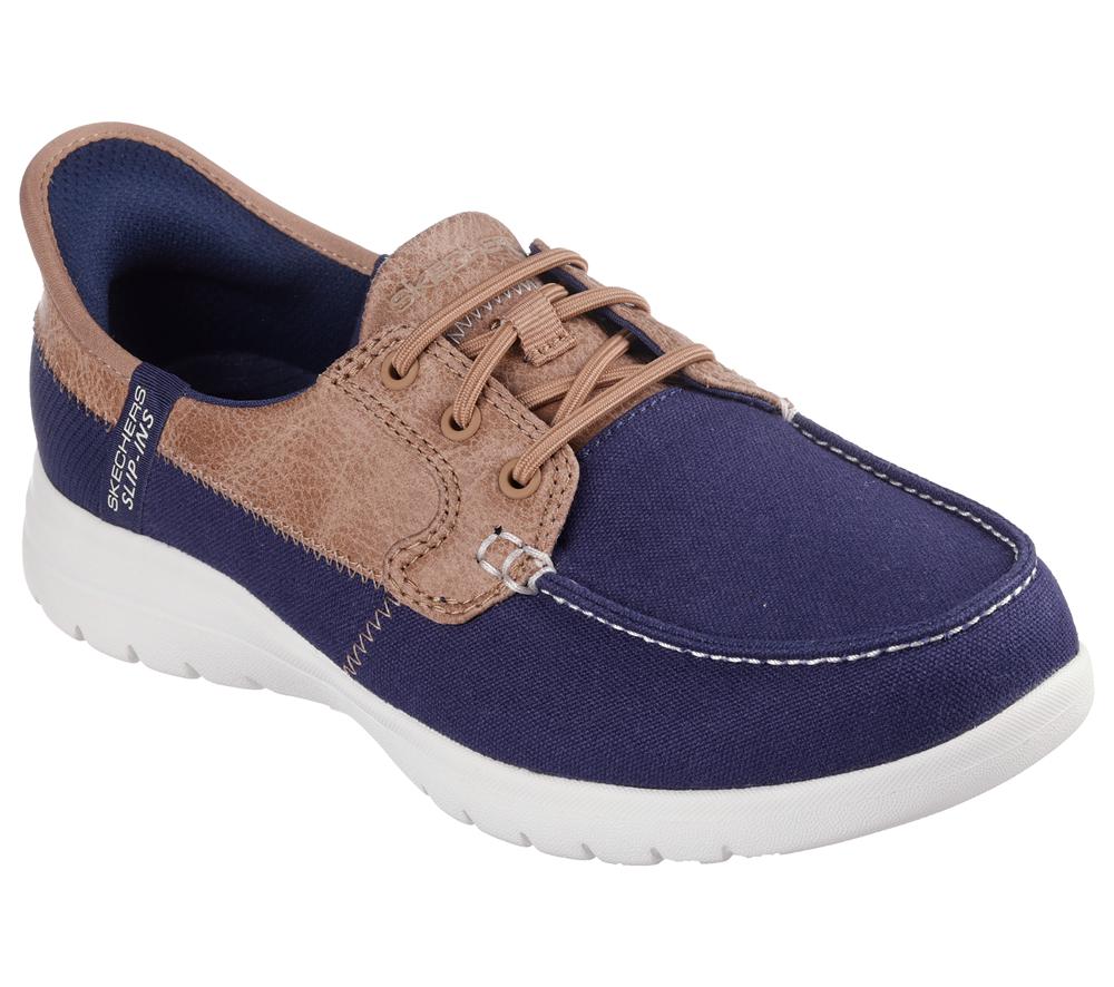 Women Skechers Slip-ins: On-the-GO Flex - Palmilla Slip On Shoes Navy  USA |  3750-YFNAO