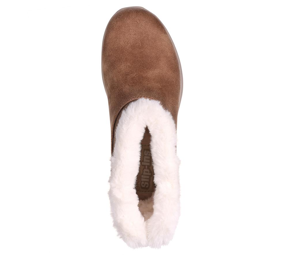 Women Skechers Slip-ins: On-the-GO Joy - Cozy Dream Hands Free Slip Ins Chestnut Brown  USA |  3085-BLPDN