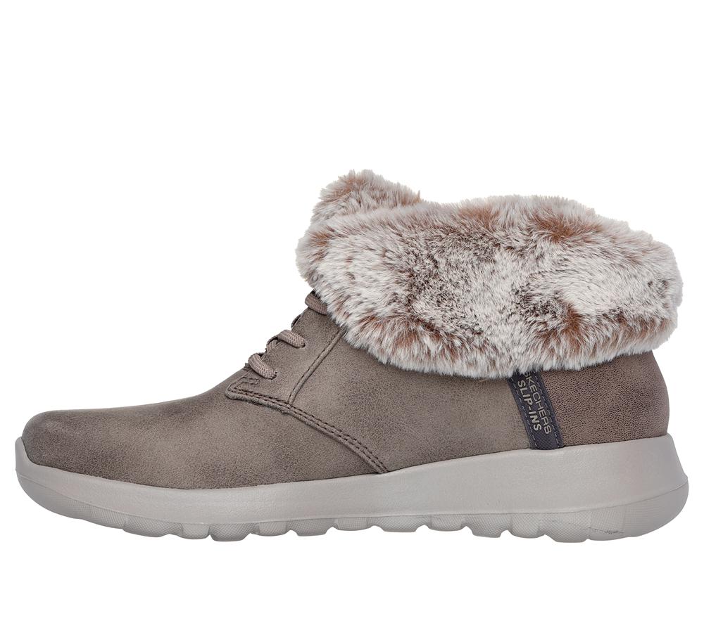 Women Skechers Slip-ins: On-the-GO Joy - Cozy Charm Hands Free Slip Ins Dark Taupe  USA |  9061-CNRTX