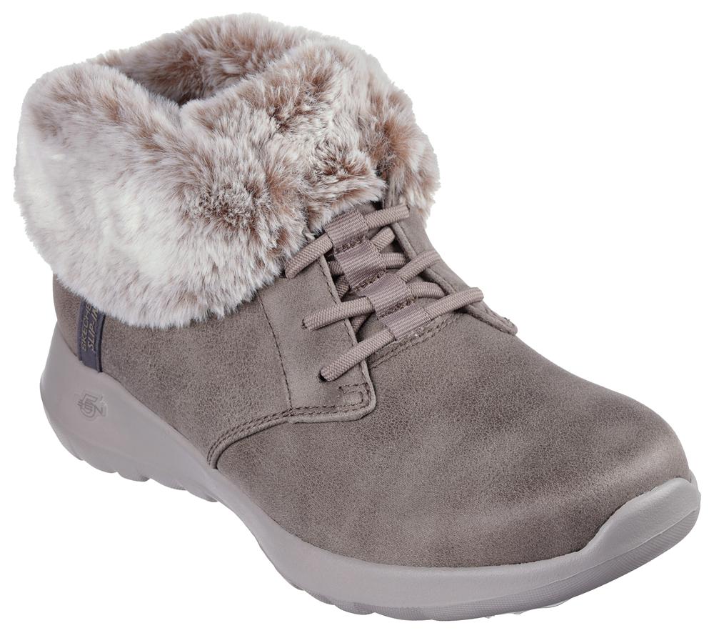 Women Skechers Slip-ins: On-the-GO Joy - Cozy Charm Hands Free Slip Ins Dark Taupe  USA |  9061-CNRTX