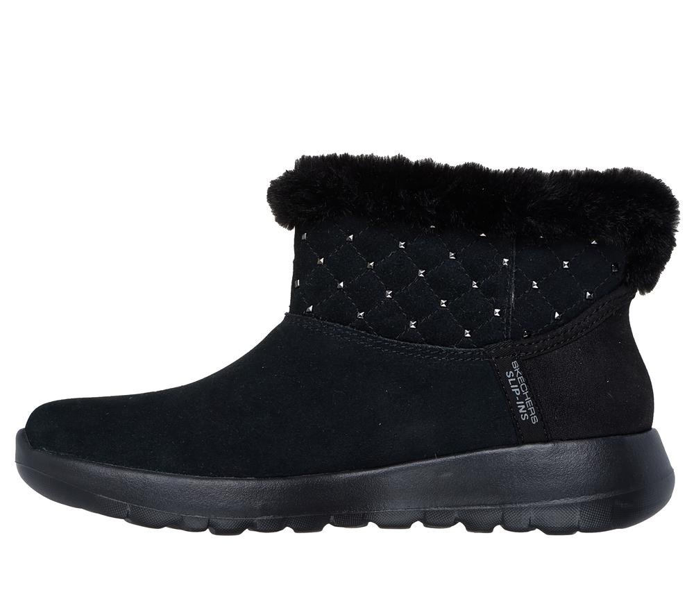 Women Skechers Slip-ins: On-the-GO Joy - Cozy Shimmer Hands Free Slip Ins Black  USA |  1963-LMYTI