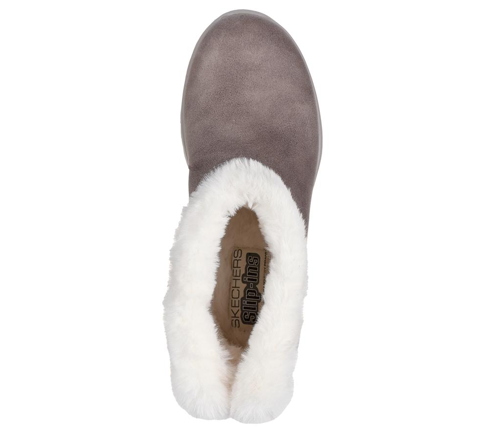 Women Skechers Slip-ins: On-the-GO Joy - Cozy Dream Boots Dark Taupe  USA |  1278-YTPFD