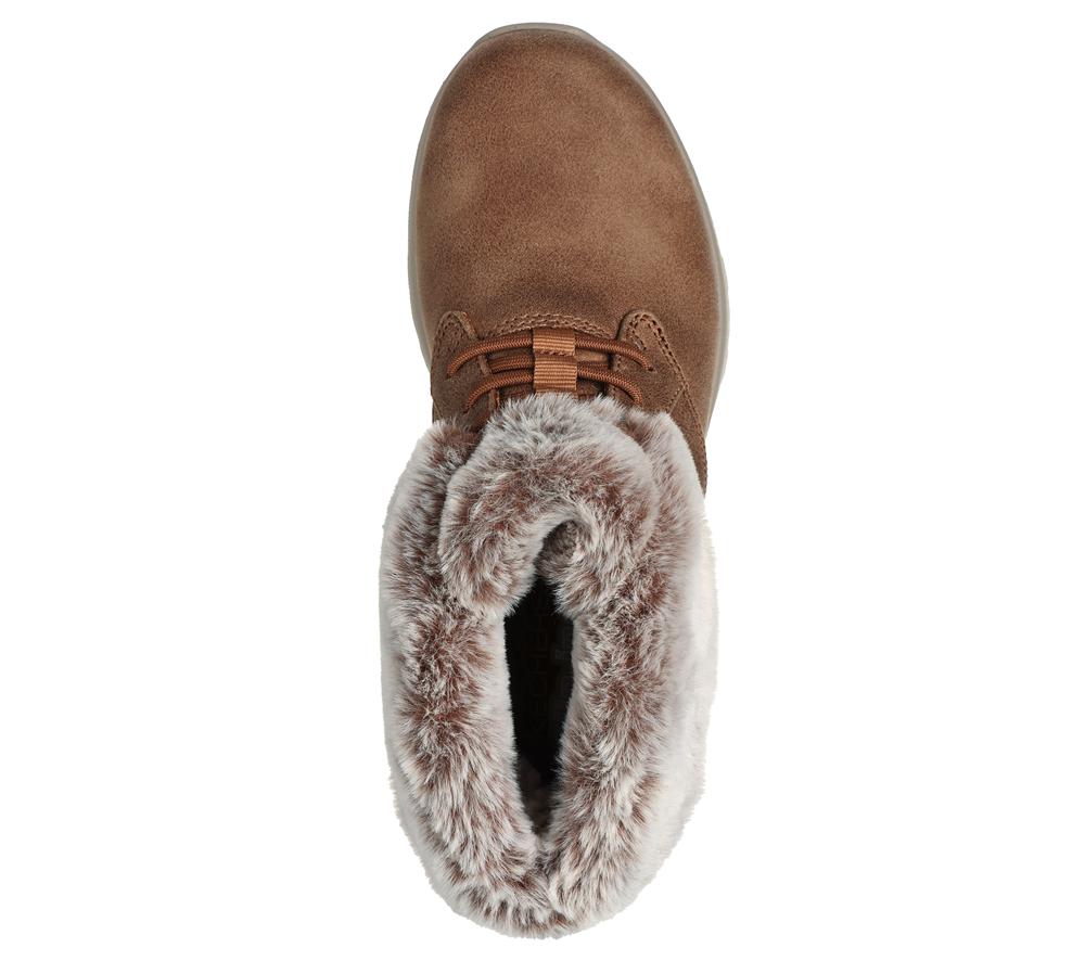 Women Skechers Slip-ins: On-the-GO Joy - Cozy Charm Boots Chestnut Brown  USA |  1893-JMALH