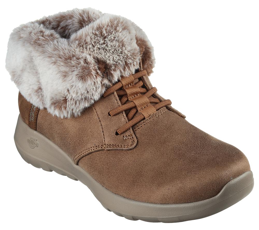 Women Skechers Slip-ins: On-the-GO Joy - Cozy Charm Boots Chestnut Brown  USA |  1893-JMALH