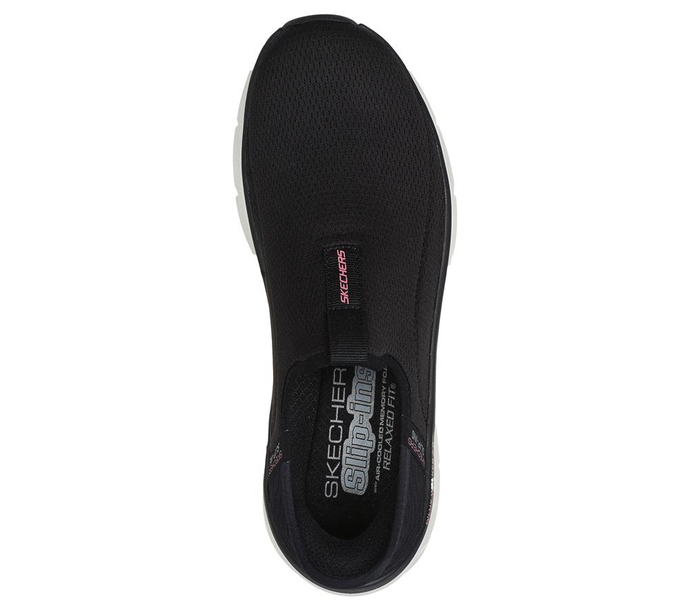Women Skechers Slip-ins RF: D'Lux Walker 2.0 Slip On Shoes Black / Pink  USA |  9326-FRYMC