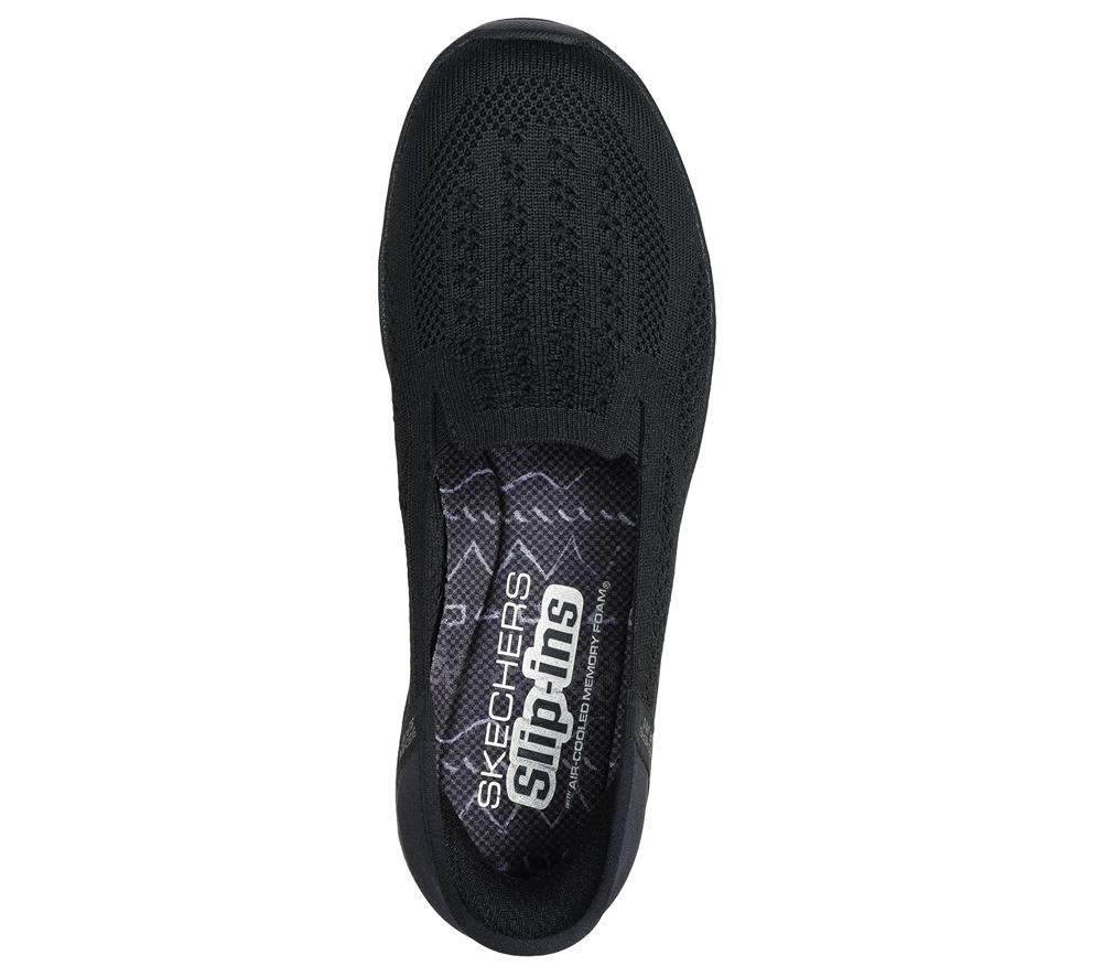 Women Skechers Slip-ins: Reggae 2.0 - Sunny Sky Hands Free Slip Ins Black  USA |  6358-NSETO