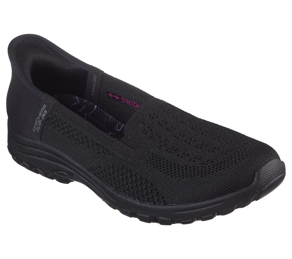 Women Skechers Slip-ins: Reggae 2.0 - Sunny Sky Hands Free Slip Ins Black  USA |  6358-NSETO