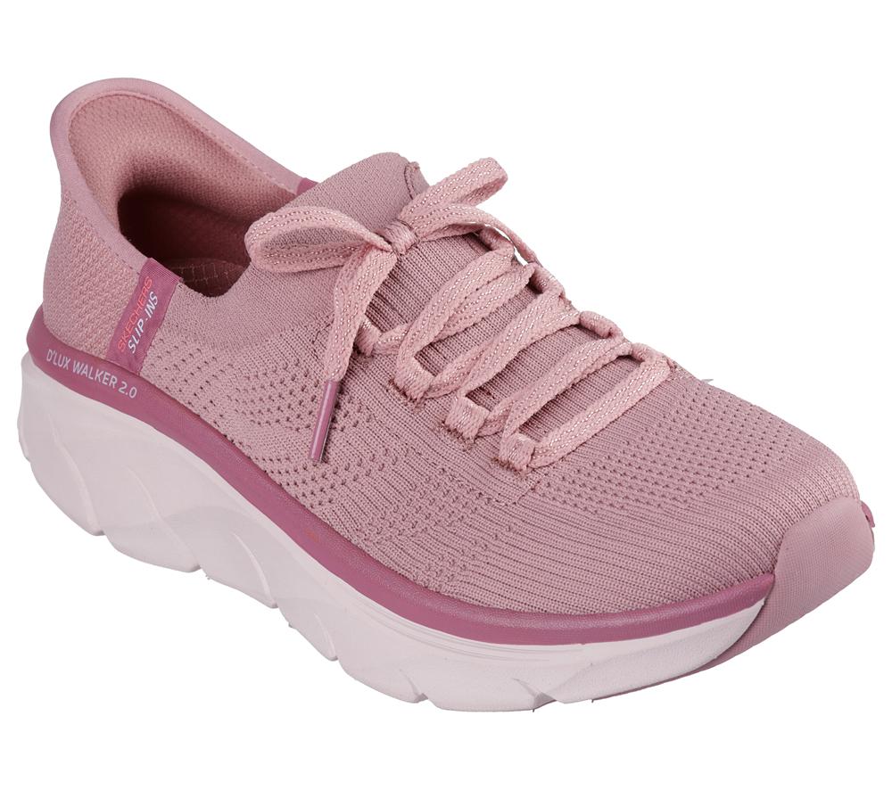 Women Skechers Slip-ins Relaxed Fit: D'Lux Walker 2.0 - Thrill Movement Hands Free Slip Ins Dark Mauve Purple  USA |  7649-VCMLP