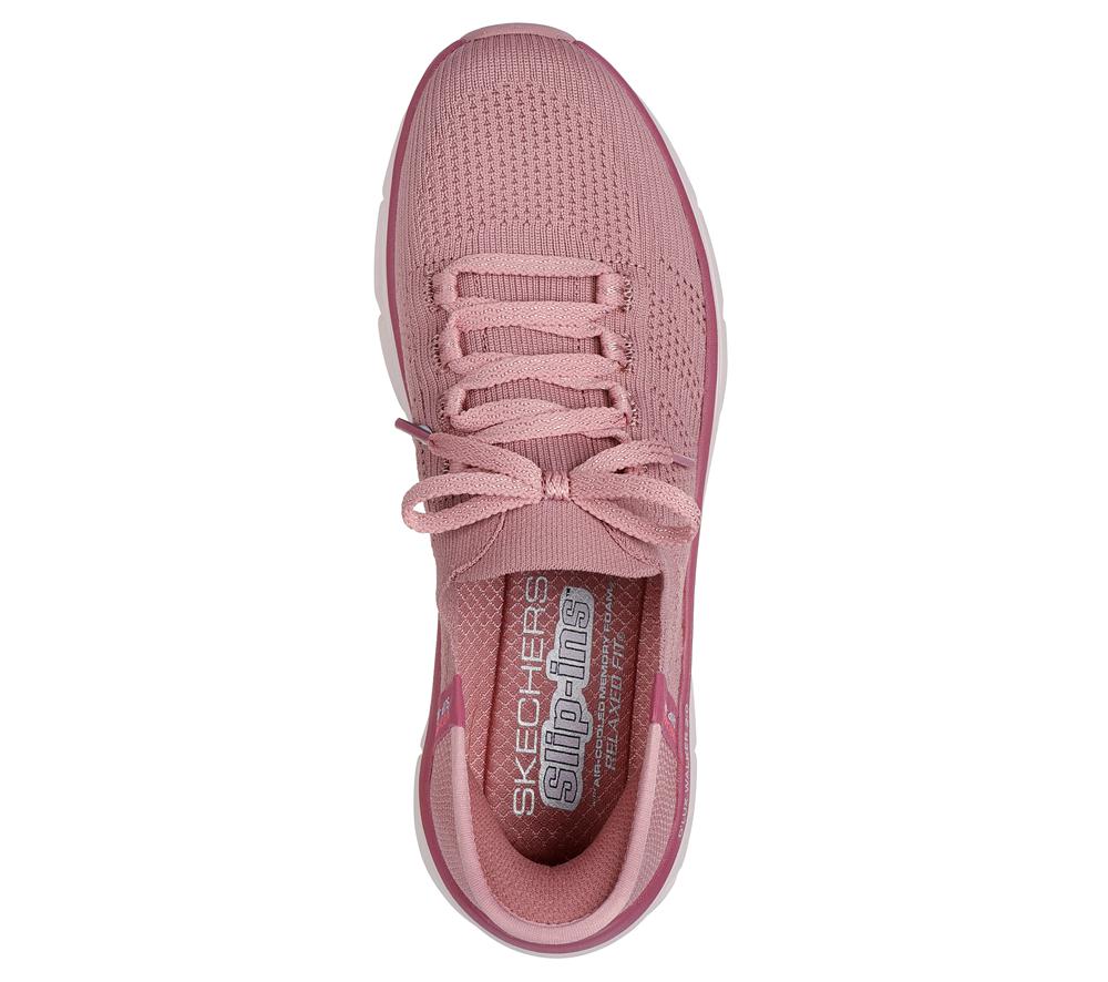 Women Skechers Slip-ins Relaxed Fit: D'Lux Walker 2.0 - Thrill Movement Sneakers Dark Mauve Purple  USA |  9426-RWEAG