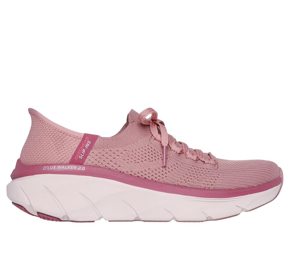 Women Skechers Slip-ins Relaxed Fit: D\'Lux Walker 2.0 - Thrill Movement Sneakers Dark Mauve Purple  USA |  9426-RWEAG