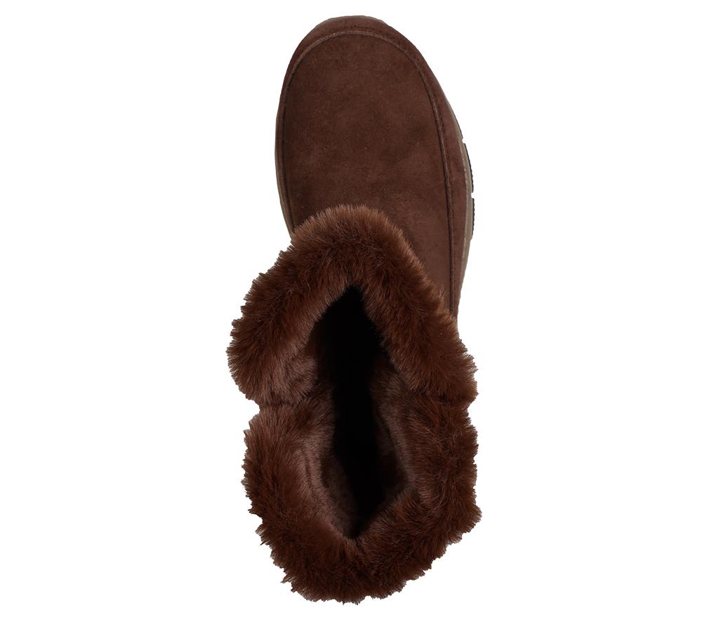 Women Skechers Slip-ins Relaxed Fit: Easy Going - Dreamers Luxe Vibes Slip On Shoes Chocolate Brown  USA |  0289-QVIOS