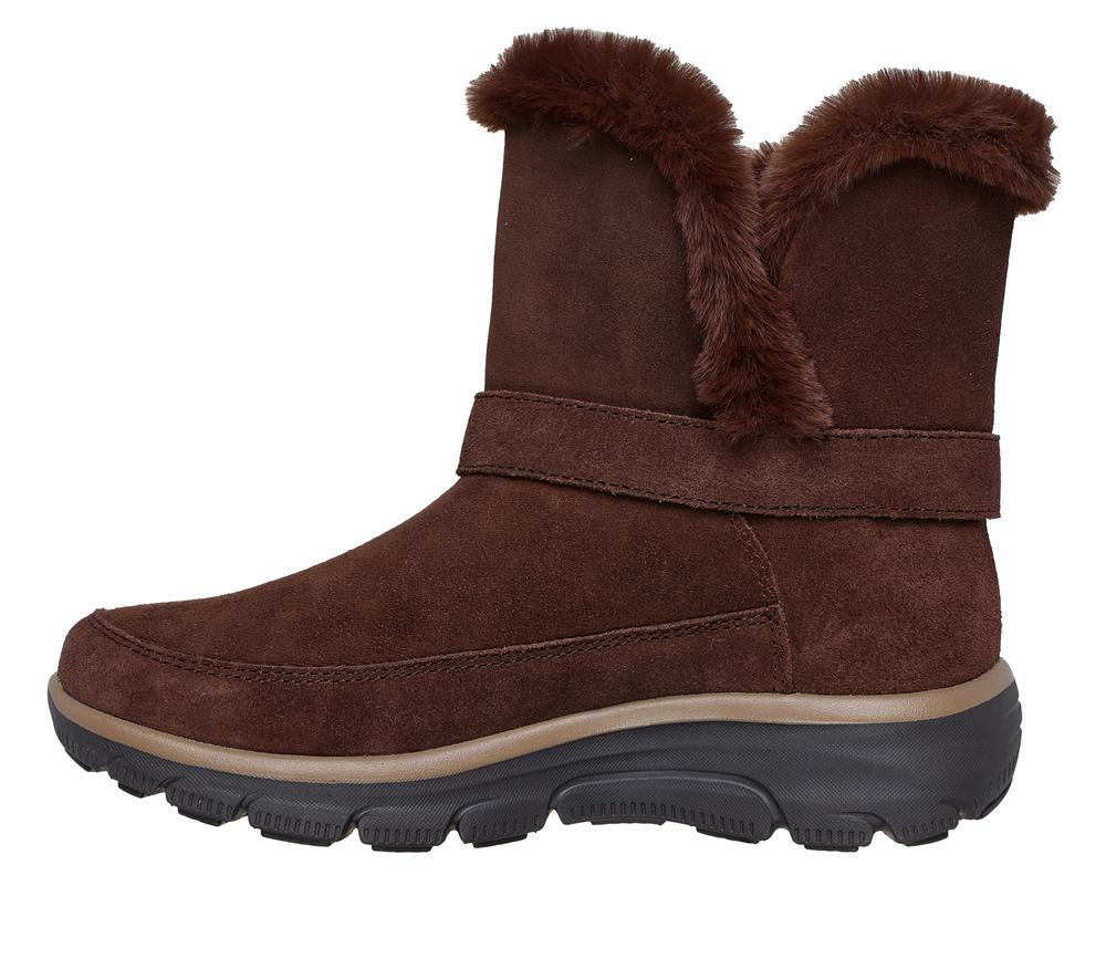 Women Skechers Slip-ins Relaxed Fit: Easy Going - Dreamers Luxe Vibes Slip On Shoes Chocolate Brown  USA |  0289-QVIOS