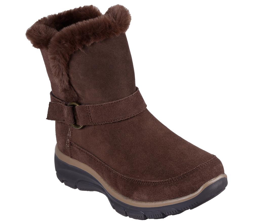Women Skechers Slip-ins Relaxed Fit: Easy Going - Dreamers Luxe Vibes Slip On Shoes Chocolate Brown  USA |  0289-QVIOS