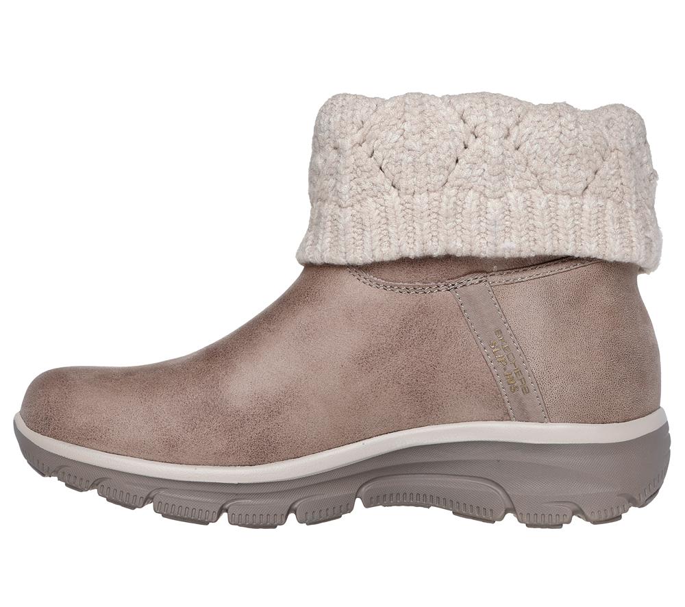 Women Skechers Slip-ins Relaxed Fit: Easy Going - Cozy Weather 2 Boots Taupe Brown  USA |  6832-OQJAG