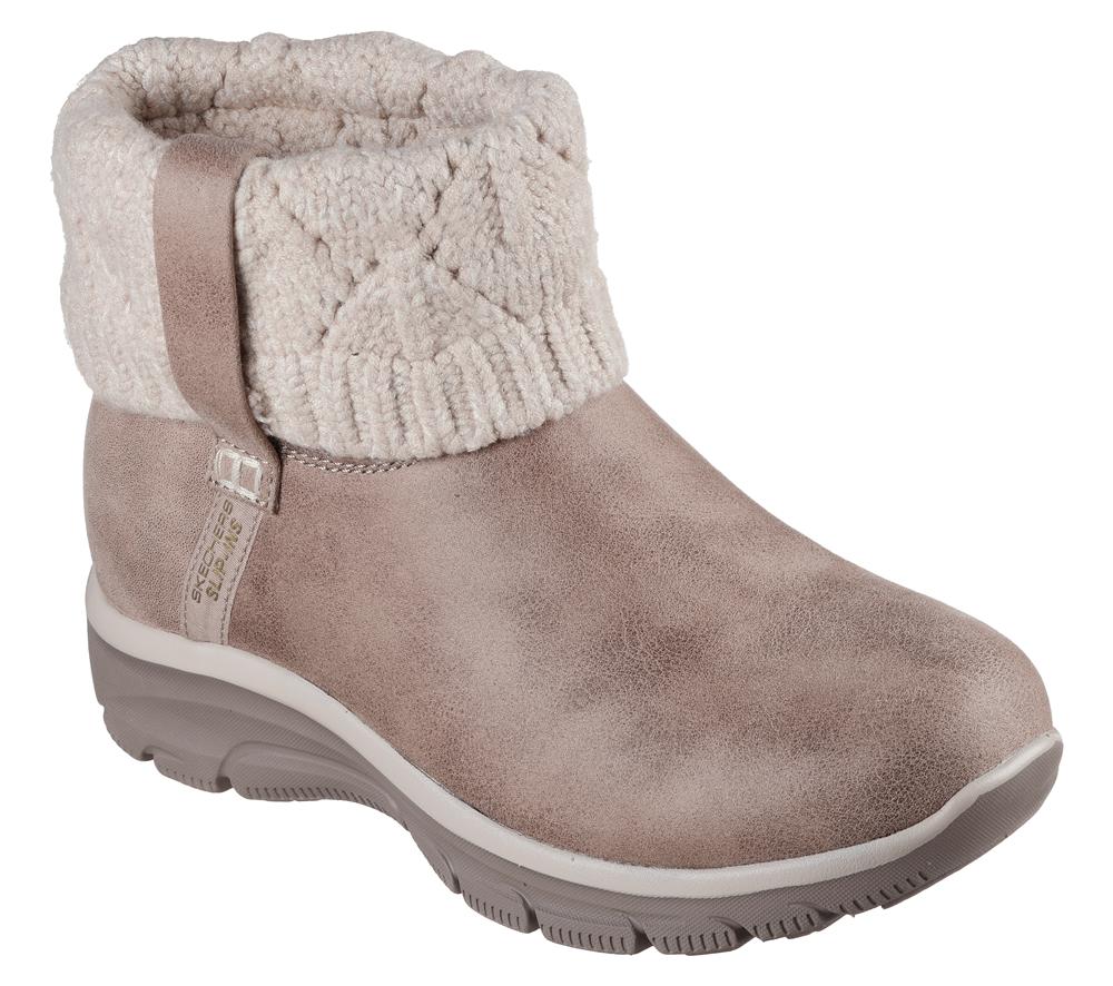 Women Skechers Slip-ins Relaxed Fit: Easy Going - Cozy Weather 2 Boots Taupe Brown  USA |  6832-OQJAG