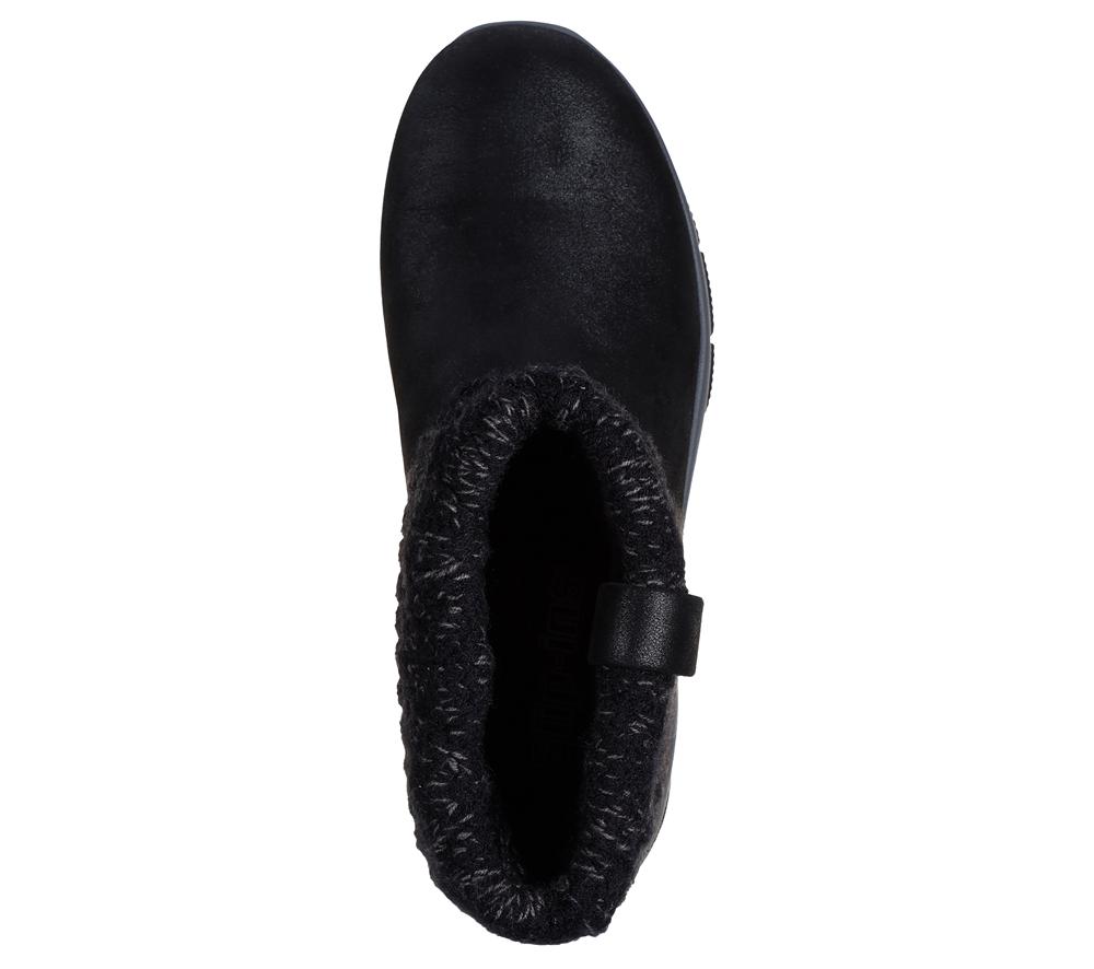 Women Skechers Slip-ins Relaxed Fit: Easy Going - Cozy Weather 2 Boots Black  USA |  0237-XKQEA