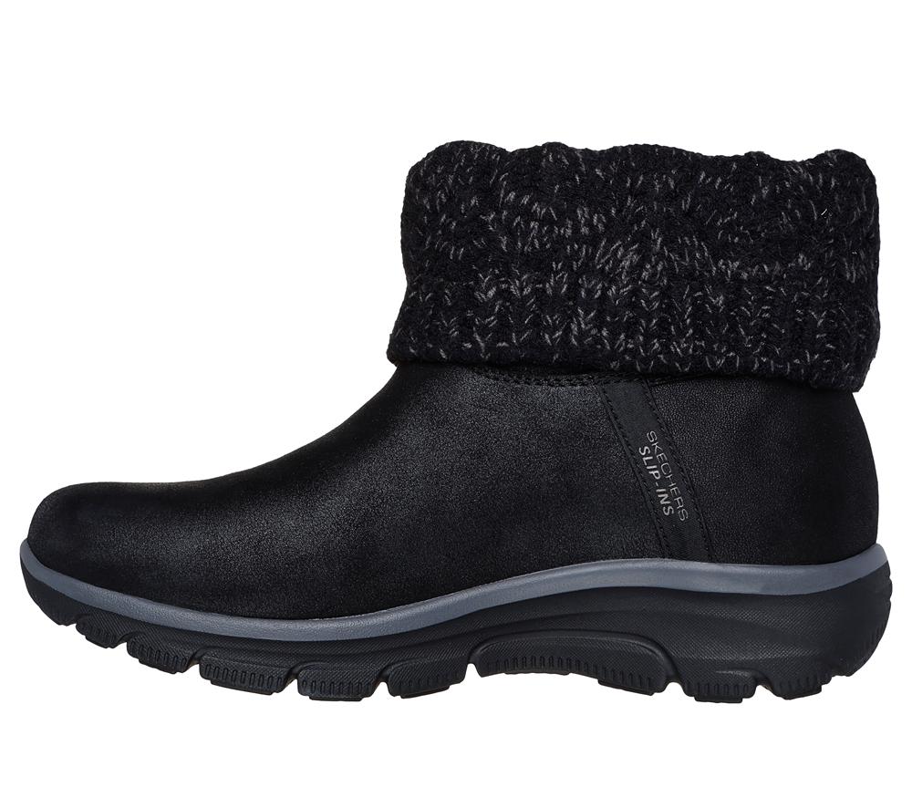 Women Skechers Slip-ins Relaxed Fit: Easy Going - Cozy Weather 2 Boots Black  USA |  0237-XKQEA