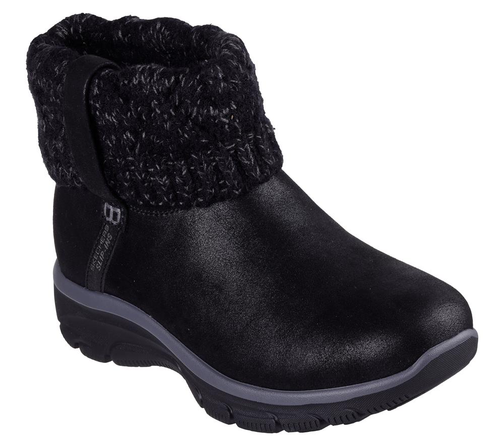 Women Skechers Slip-ins Relaxed Fit: Easy Going - Cozy Weather 2 Boots Black  USA |  0237-XKQEA