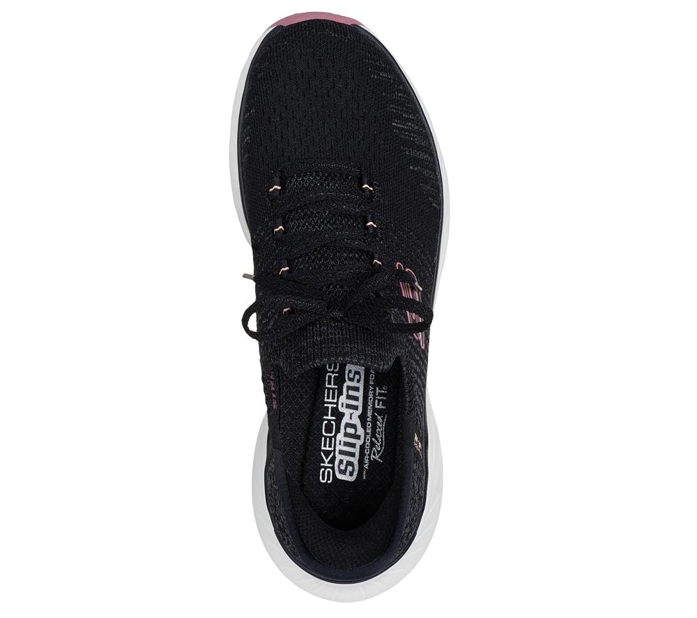 Women Skechers Slip-ins Relaxed Fit: Edgeride Hands Free Slip Ins Black / Pink  USA |  3651-IFCWV