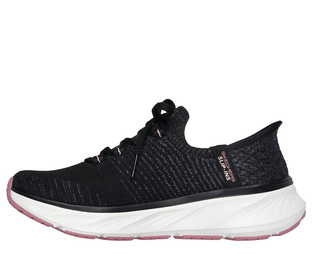 Women Skechers Slip-ins Relaxed Fit: Edgeride Hands Free Slip Ins Black / Pink  USA |  3651-IFCWV