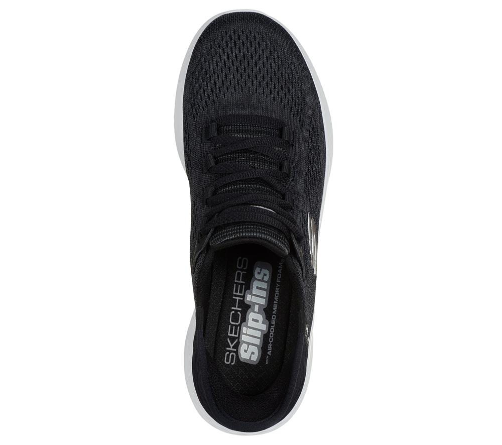 Women Skechers Slip-ins: Skech-Lite Pro - Natural Slip On Shoes Black / White  USA |  7156-JVKXW