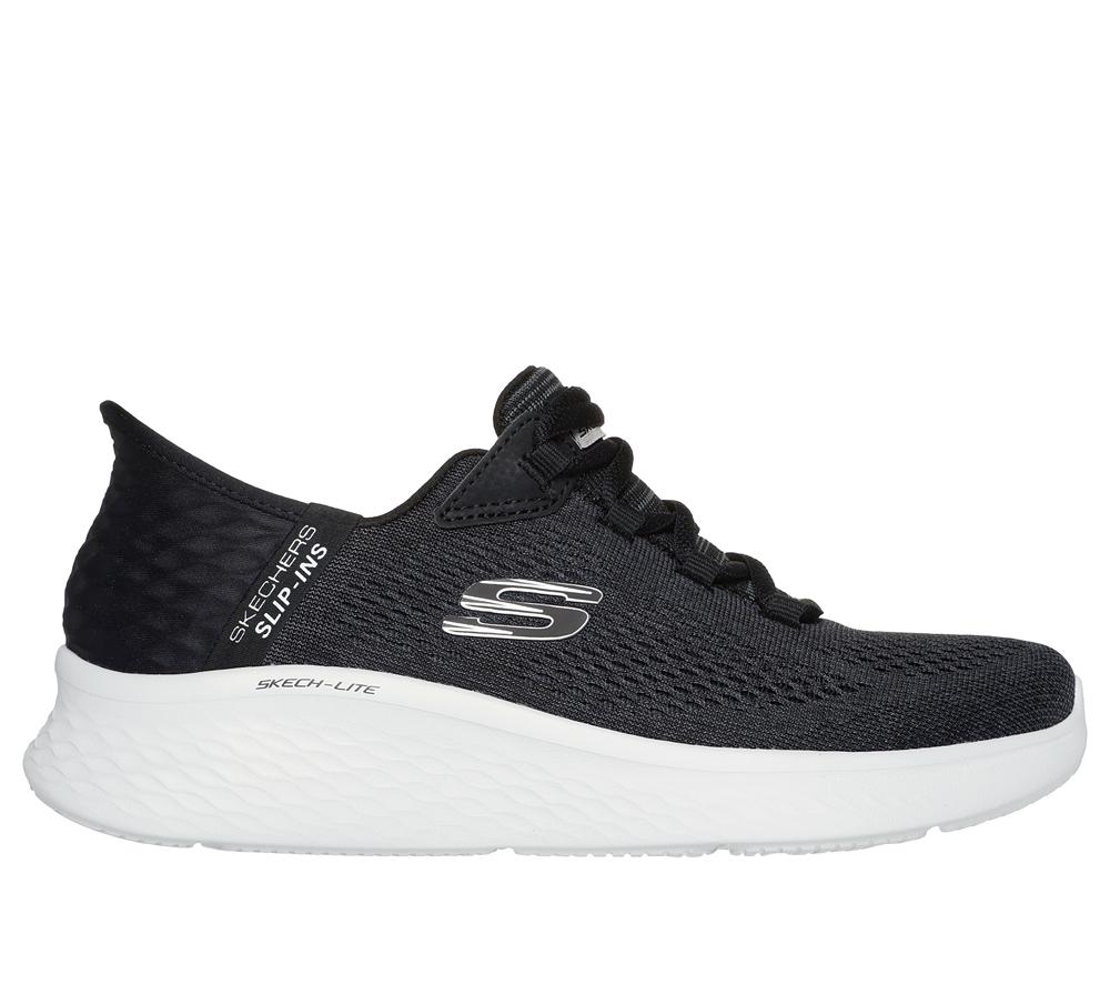 Women Skechers Slip-ins: Skech-Lite Pro - Natural Slip On Shoes Black / White  USA |  7156-JVKXW