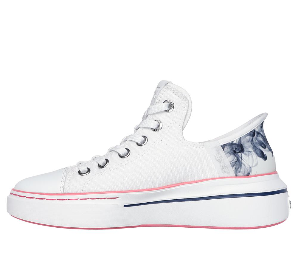 Women Skechers Slip-ins: Snoop One - Boss Life Canvas Canvas Shoes White / Black  USA |  5172-SXCHF