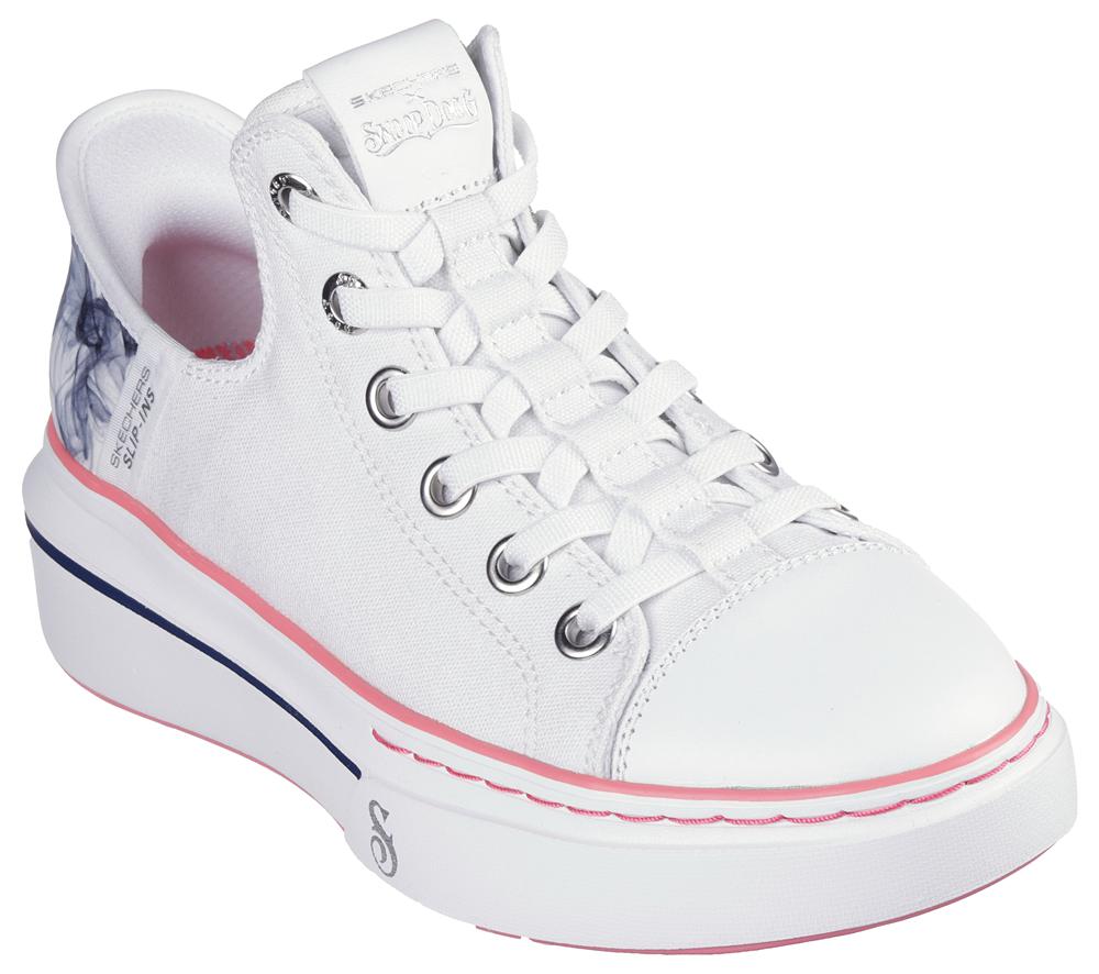Women Skechers Slip-ins: Snoop One - Boss Life Canvas Canvas Shoes White / Black  USA |  5172-SXCHF