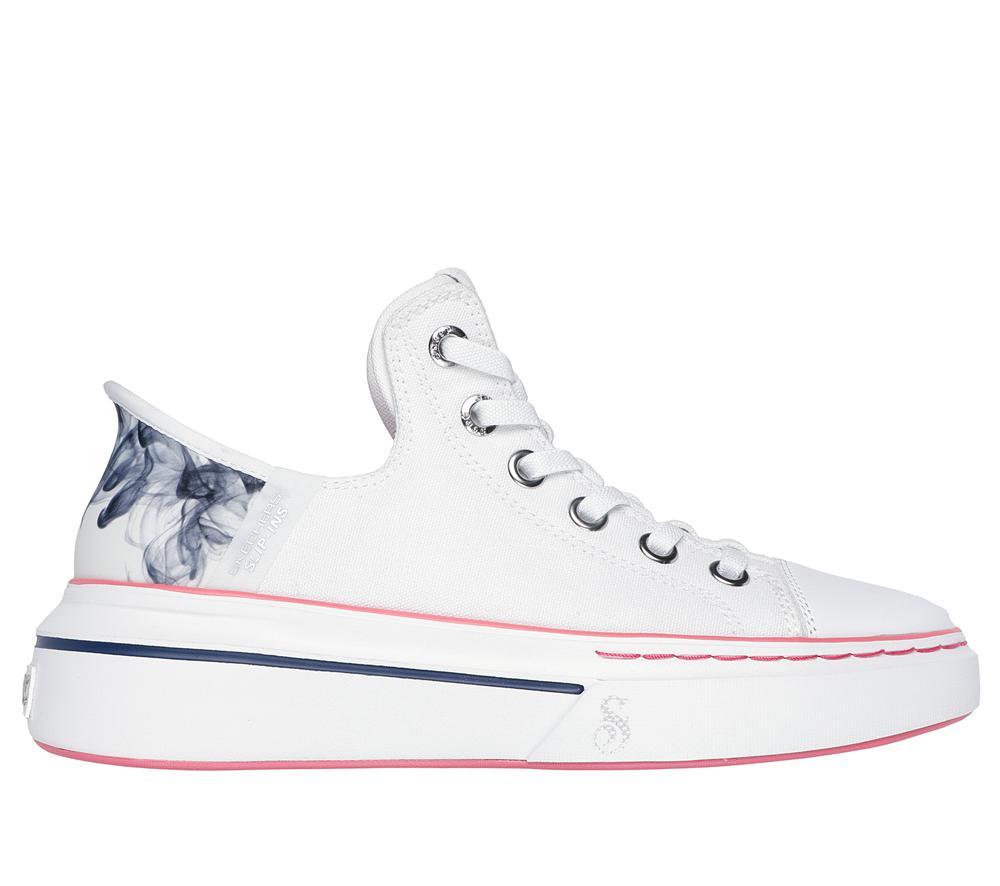 Women Skechers Slip-ins: Snoop One - Boss Life Canvas Canvas Shoes White / Black  USA |  5172-SXCHF