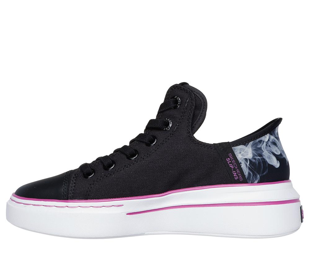 Women Skechers Slip-ins: Snoop One - Boss Life Canvas Sneakers Black / Purple  USA |  3260-RYMTC