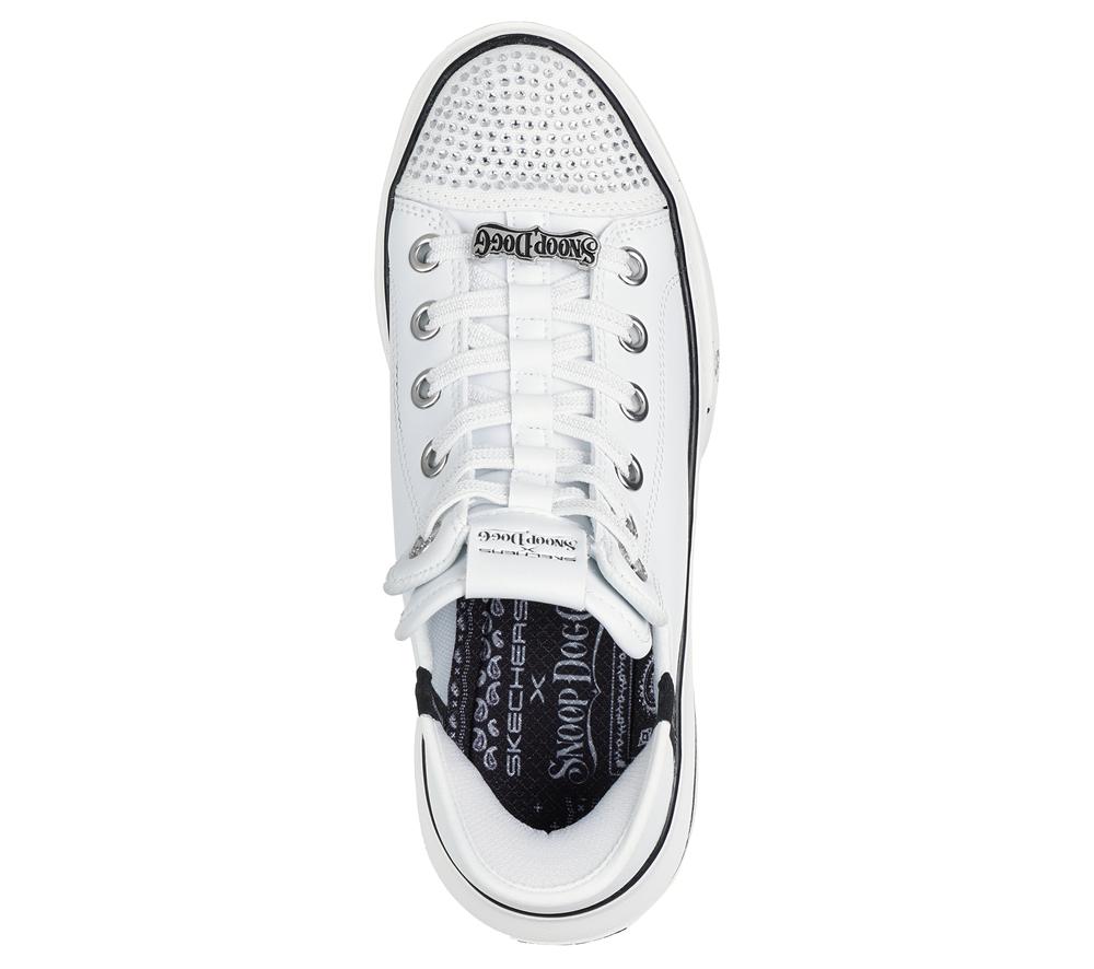 Women Skechers Slip-ins: Snoop One - Rhine-Stoned Toe Hands Free Slip Ins White  USA |  8542-UVRMA