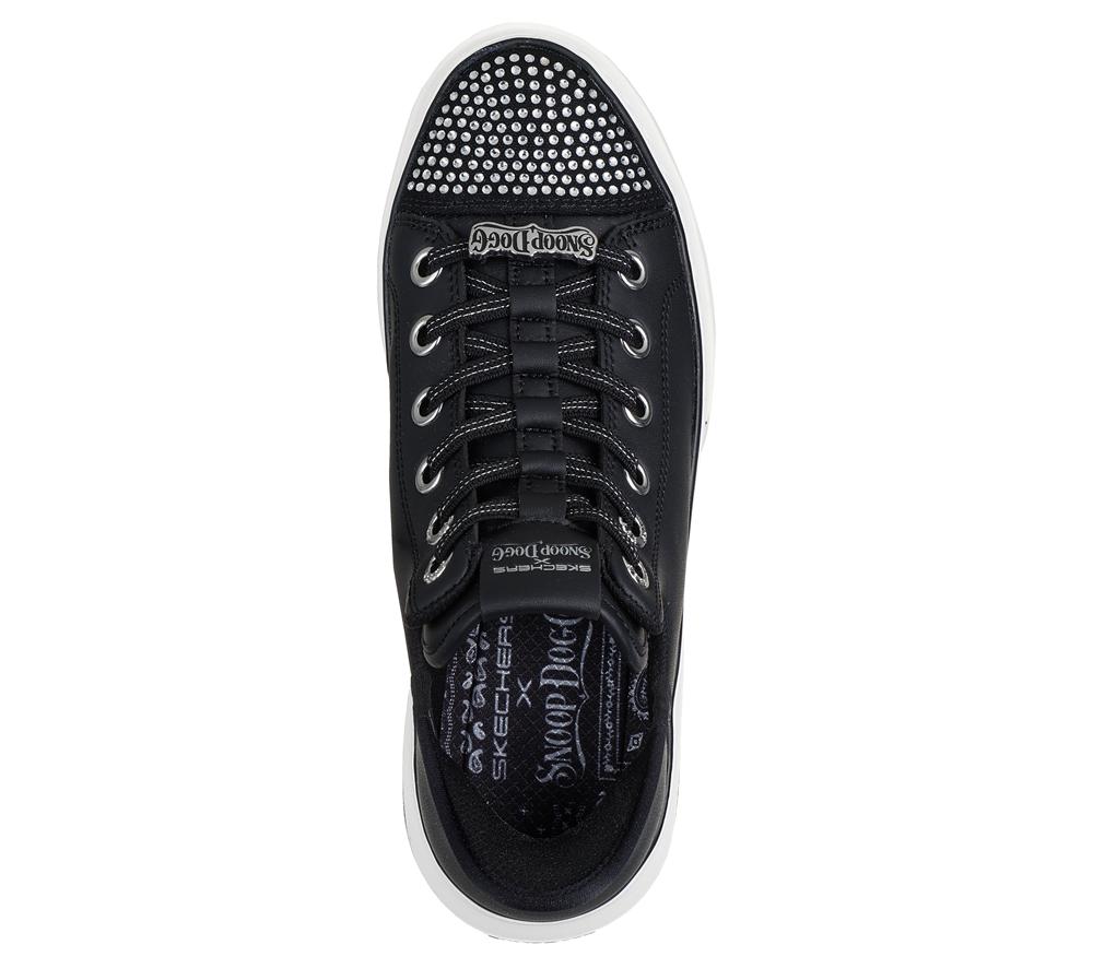 Women Skechers Slip-ins: Snoop One - Rhine-Stoned Toe Hands Free Slip Ins Black  USA |  7015-IKFOY