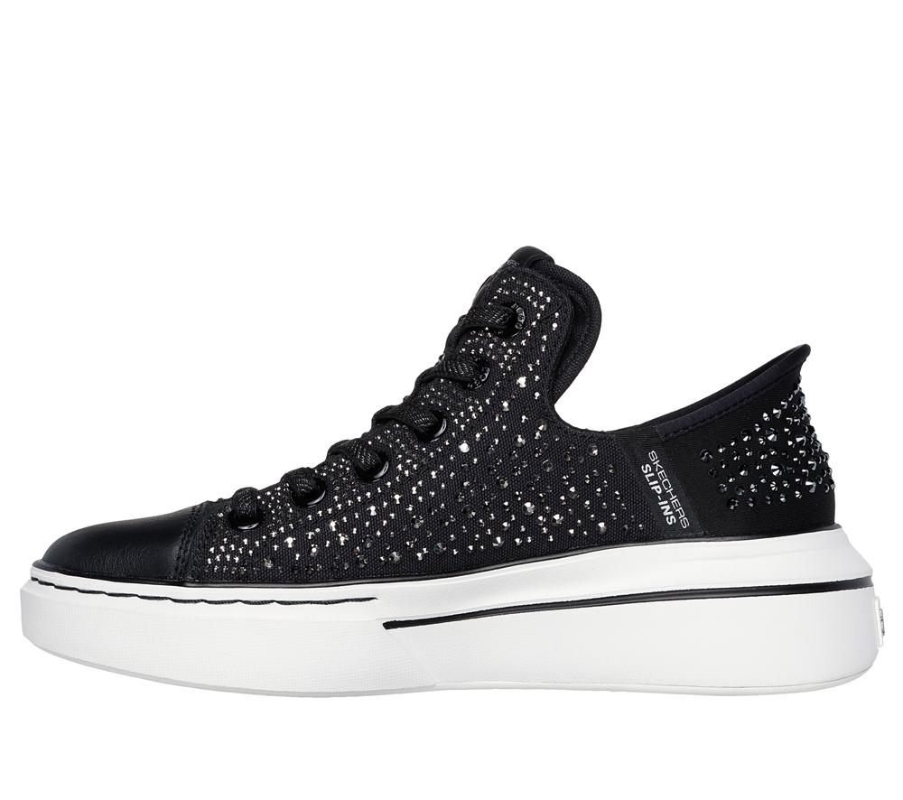 Women Skechers Slip-ins: Snoop One - Rhine-Stoned Sneakers Black  USA |  9186-AXITY
