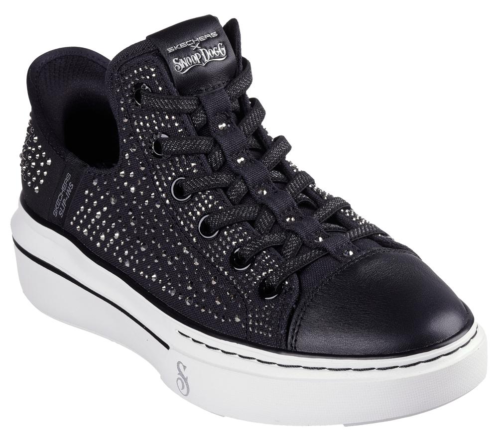 Women Skechers Slip-ins: Snoop One - Rhine-Stoned Sneakers Black  USA |  9186-AXITY