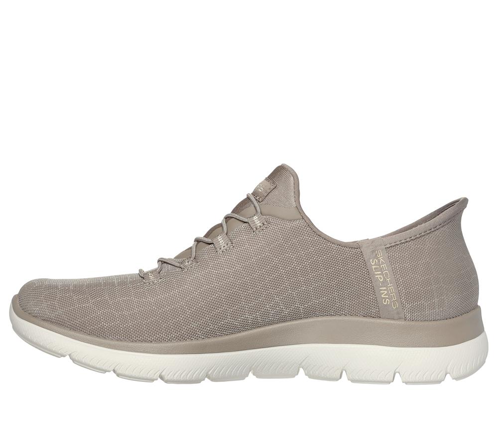 Women Skechers Slip-ins: Summits - Classy Night Hands Free Slip Ins Taupe / Gold  USA |  2410-DIBUJ