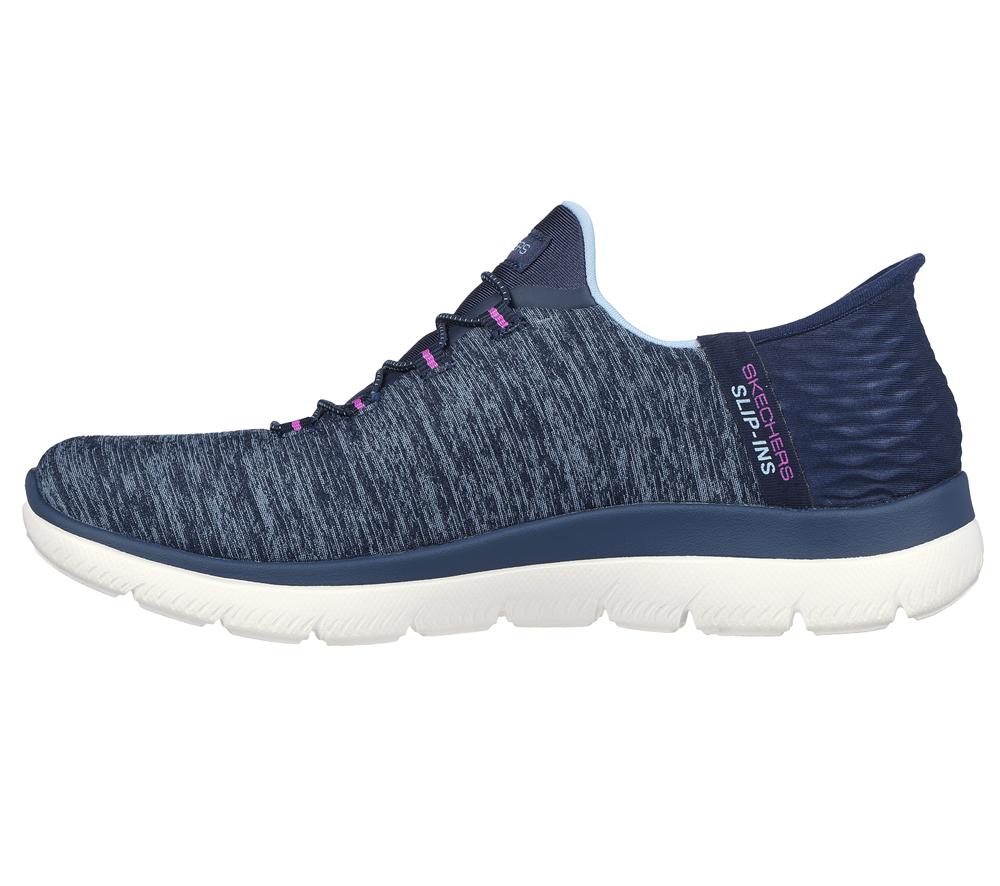 Women Skechers Slip-ins: Summits - Dazzling Haze Hands Free Slip Ins Navy / Purple  USA |  0831-ZDHSN