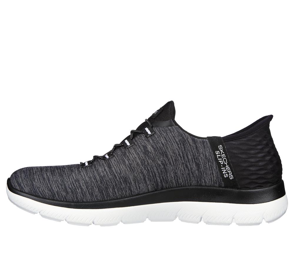 Women Skechers Slip-ins: Summits - Dazzling Haze Hands Free Slip Ins Black / White  USA |  1049-ARFNJ