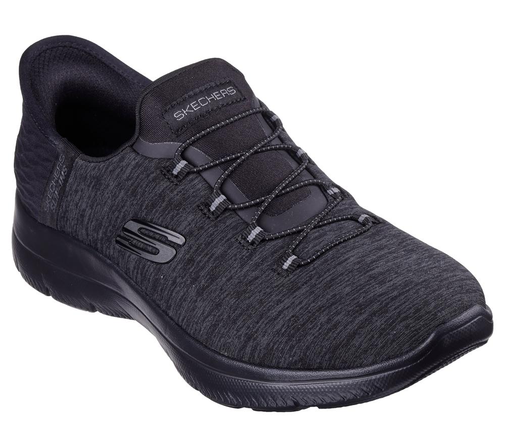 Women Skechers Slip-ins: Summits - Dazzling Haze Hands Free Slip Ins Black  USA |  4380-WULCA