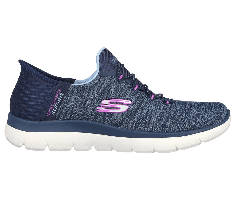 Women Skechers Slip-ins: Summits - Dazzling Haze Slip On Shoes Navy / Purple  USA |  2194-WNZUV